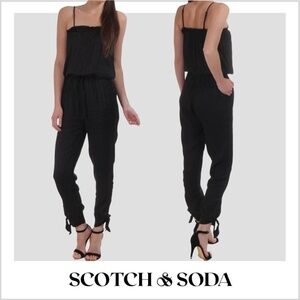 Scotch & Soda Women's Black Palm Jacquard Jumpsuit Size M